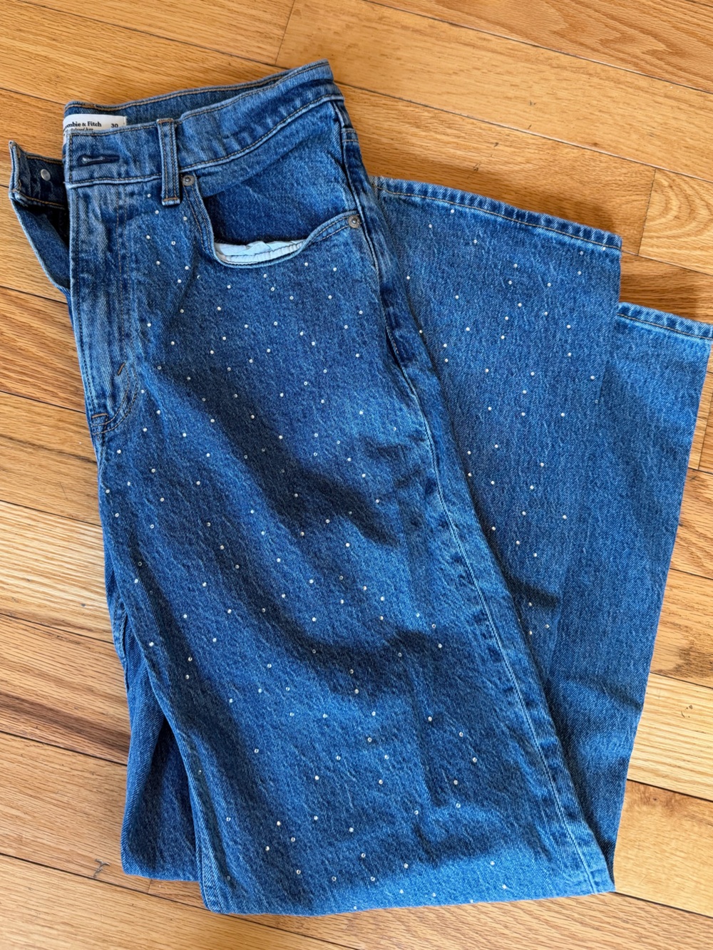 Abercrombie and Fitch Rhinestone Jeans Medium Wash Size 30